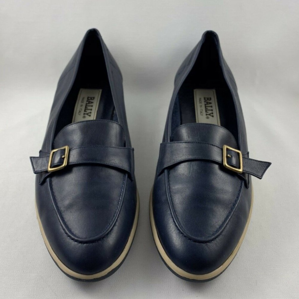 Bally Women's Blue Soft Leather Loafers
